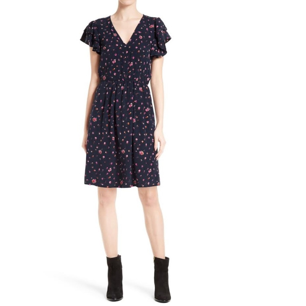 Rebecca Taylor Mia Floral V-Neck Dress.